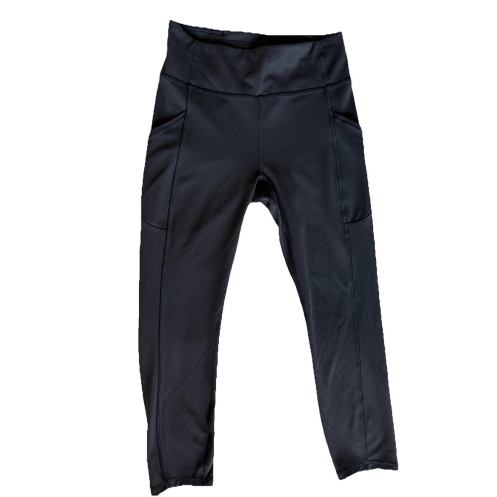 Lululemon invigorate high rise crop 23" leggings Size 6 Black Everlux LW6BDVS